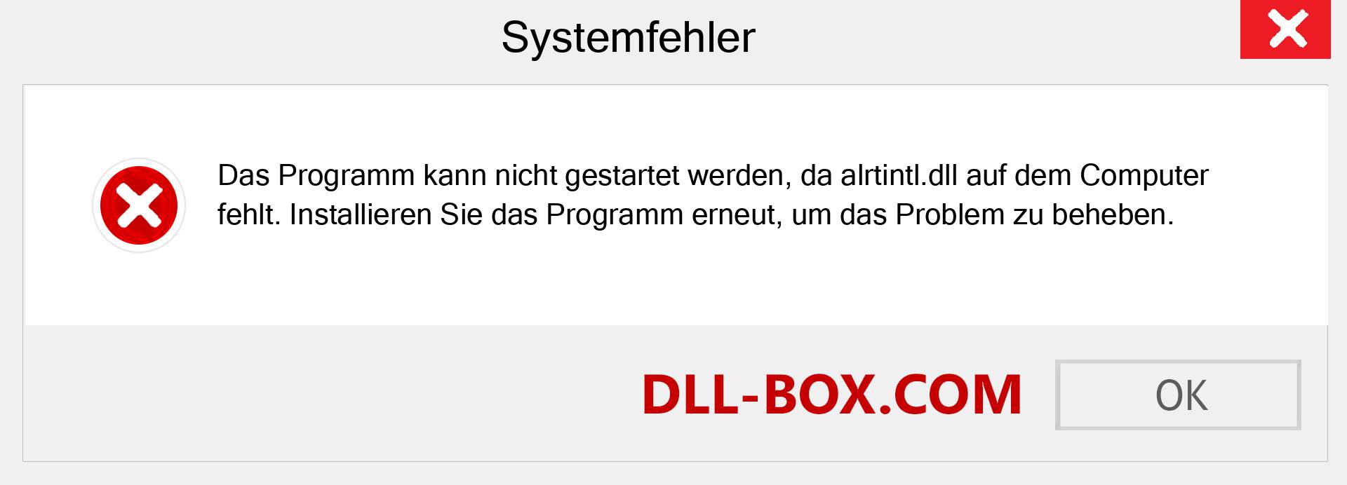 alrtintl.dll-Datei fehlt?. Download für Windows 7, 8, 10 - Fix alrtintl dll Missing Error unter Windows, Fotos, Bildern