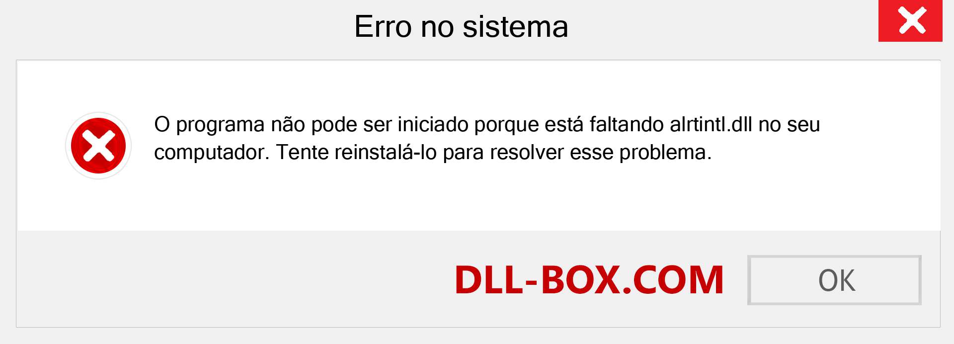 Arquivo alrtintl.dll ausente ?. Download para Windows 7, 8, 10 - Correção de erro ausente alrtintl dll no Windows, fotos, imagens